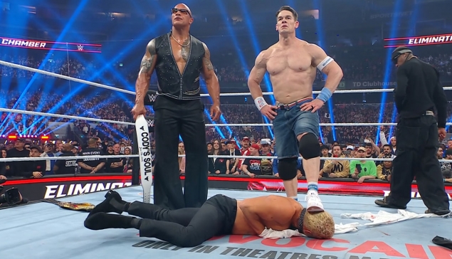 WWE Elimination Chamber : John Cena fait un heel turn et s'allie à The Rock contre Cody Rhodes 